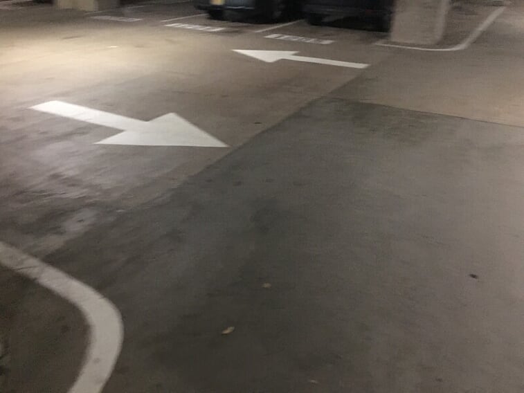 Directional arrows painted in your parking garage in Cedar Park, Texas
